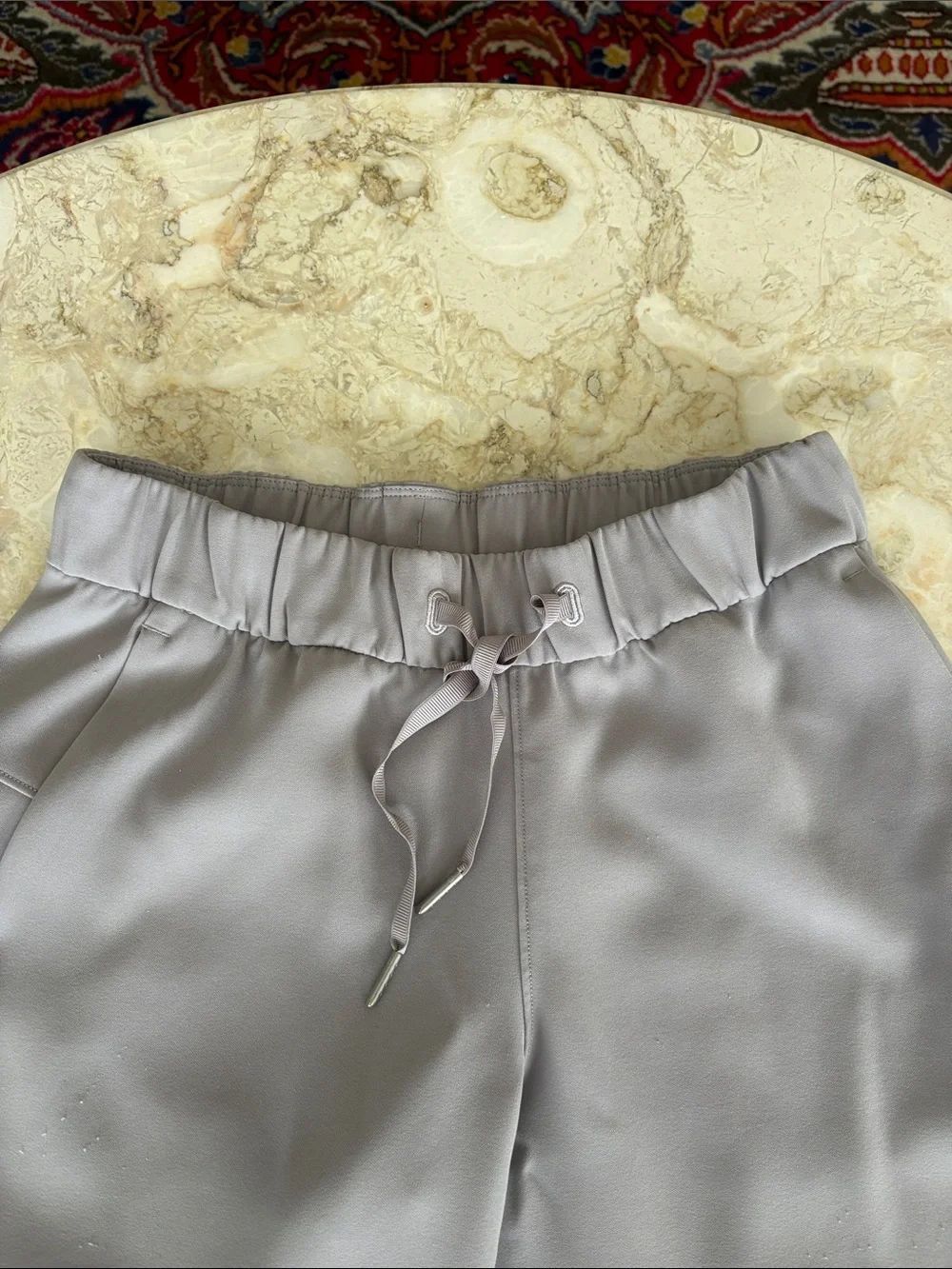 Lululemon On The Fly Woven Pant Rhino Grey Crepe Drawstring High Rise - Picture 6 of 13
